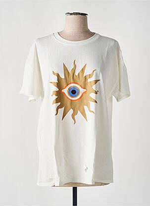 T-shirt imprimé fantaisie manches courtes blanc THE CORNER femme