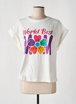 T-shirt imprimé fantaisie manches courtes blanc NINETTE femme