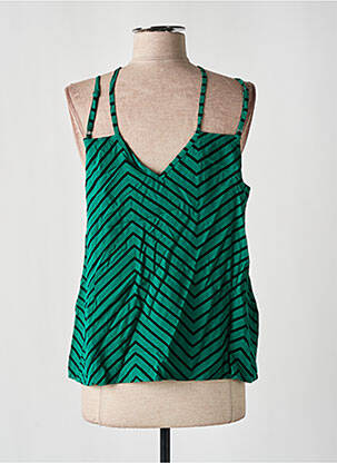 Top coupe fluide fines bretelles vert ONLY femme