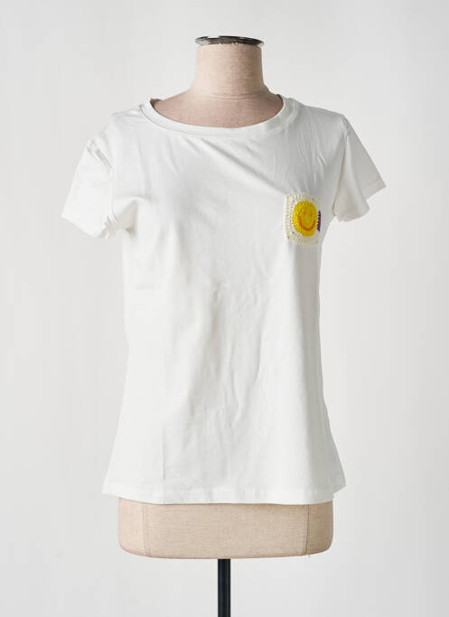 T-shirt stretch manches courtes blanc NINETTE femme