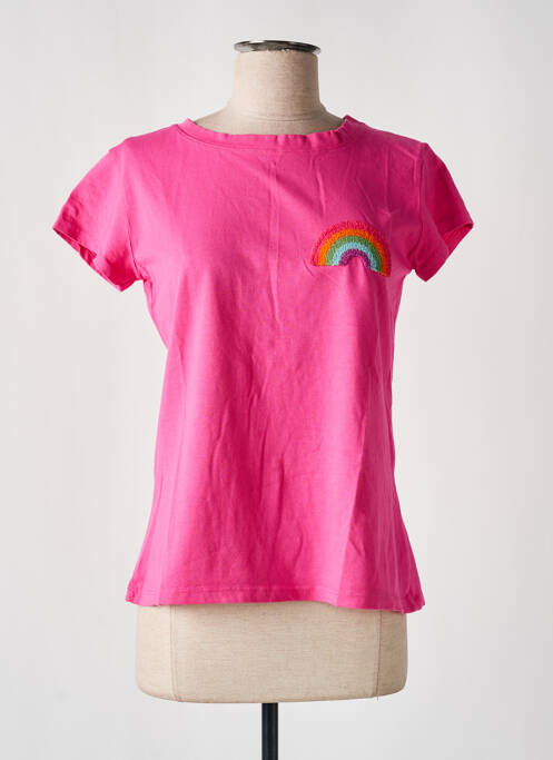 T-shirt coupe droite manches courtes rose NINETTE femme