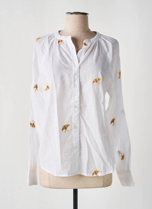 Chemisier imprimé fantaisie manches longues beige LUK AP femme