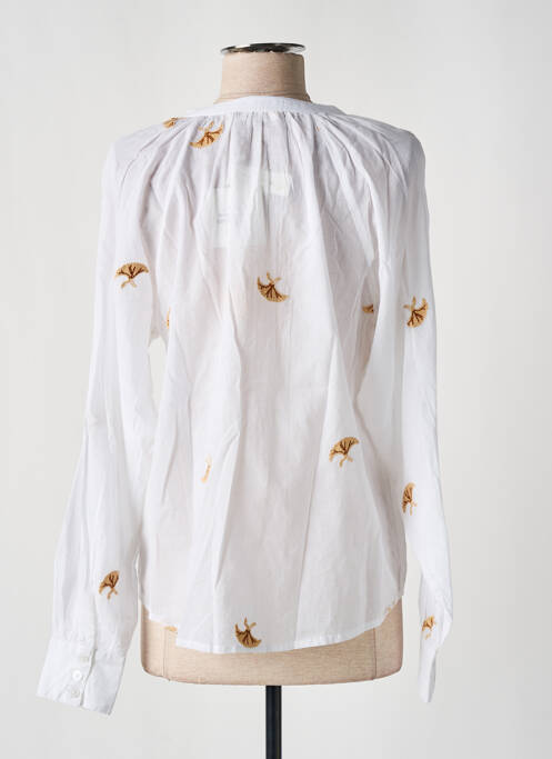 Chemisier imprimé fantaisie manches longues beige LUK AP femme