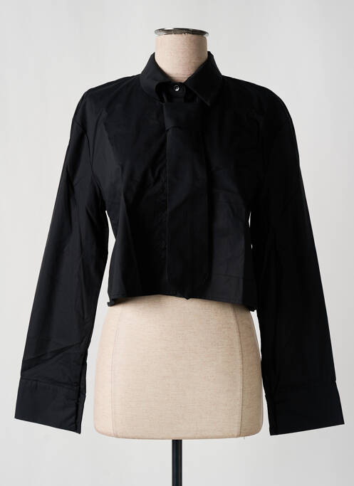Chemisier coupe droite manches longues noir NINETTE femme