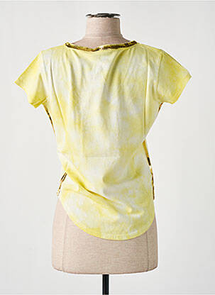 T-shirt col v manches courtes jaune IMPREVU femme