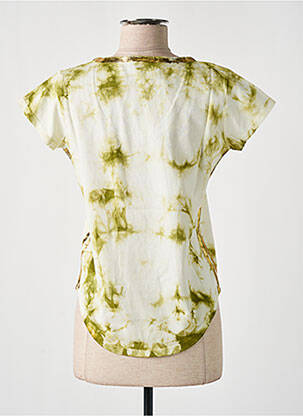 T-shirt col v manches courtes vert IMPREVU femme
