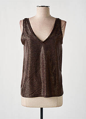 Top stretch sans manche marron VIE TA VIE femme