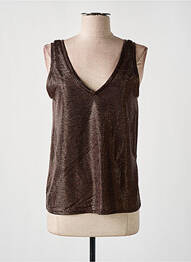 Top stretch sans manche marron VIE TA VIE femme