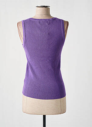 Pull coupe cintrée sans manche violet FEELHOO femme