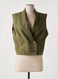 Blazer finition intérieure doublure satiné vert JANIS & JOHN femme