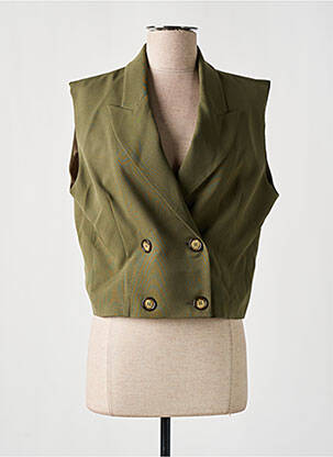 Blazer finition intérieure doublure satiné vert JANIS & JOHN femme