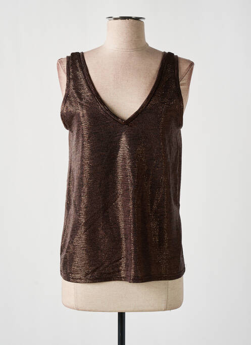 Top stretch sans manche marron VIE TA VIE femme