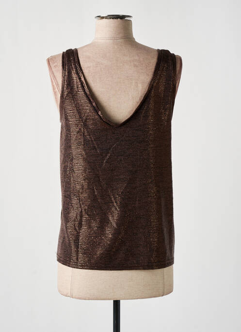 Top stretch sans manche marron VIE TA VIE femme