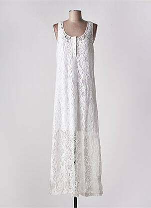 Robe longue coupe évasée fines bretelles blanc VIE TA VIE femme