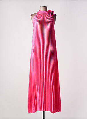 Robe longue coupe évasée sans manche rose LM LULU femme
