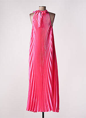 Robe longue coupe évasée sans manche rose LM LULU femme