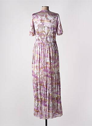 Robe longue manches courtes manches courtes violet HOLLY & JOEY femme