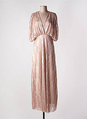 Robe longue manches courtes manches courtes rose HOLLY & JOEY femme