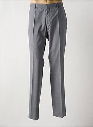 Pantalon droit fermeture zippée sous rabat avec crochet taille normale gris HUGO BOSS homme