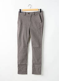 Pantalon chino tissage chiné taille normale marron TELERIA ZED homme