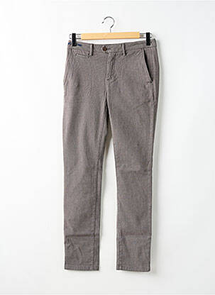Pantalon chino tissage chiné taille normale marron TELERIA ZED homme