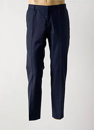 Pantalon chino fermeture zippée sous rabat avec crochet taille haute bleu BENVENUTO homme
