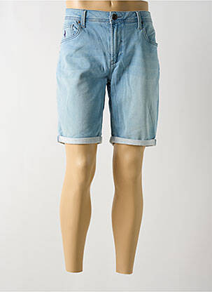 Bermuda coupe droite bleu MCS homme
