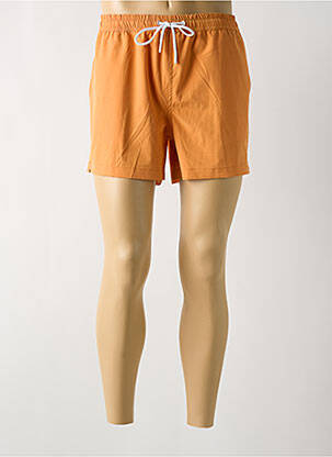 Short de bain fermeture liens à nouer orange KNOWLEDGE COTTON APPAREL homme