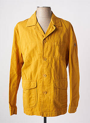 Veste casual fermeture boutonnée sur le devant jaune MCS homme
