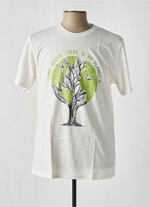 T-shirt coupe cintrée manches courtes beige HIDEOUT homme