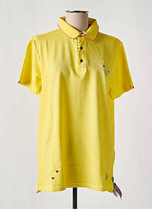 Polo broderie manches courtes jaune BY CHARLIE B femme