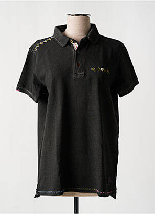 Polo broderie manches courtes gris BY CHARLIE B femme
