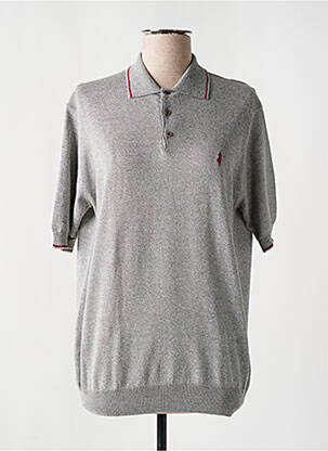 Pull tissage chiné manches courtes gris MCS femme