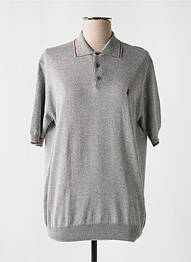 Pull tissage chiné manches courtes gris MCS femme
