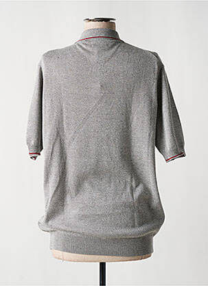 Pull tissage chiné manches courtes gris MCS femme