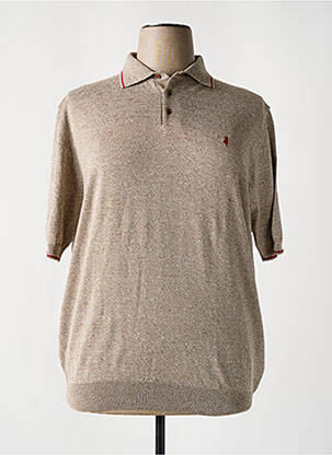 Pull tissage chiné manches courtes marron MCS femme