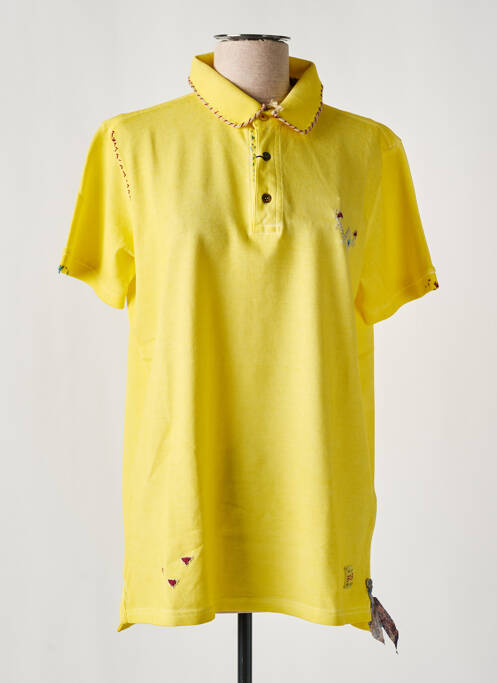 Polo broderie manches courtes jaune BY CHARLIE B femme