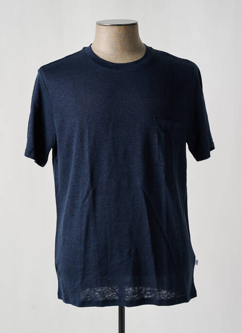 T-shirt bleu KNOWLEDGE COTTON APPAREL pour homme