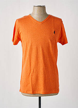 T-shirt broderie manches courtes orange MCS homme