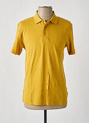 Polo tissage chiné manches courtes jaune THINKING MU homme