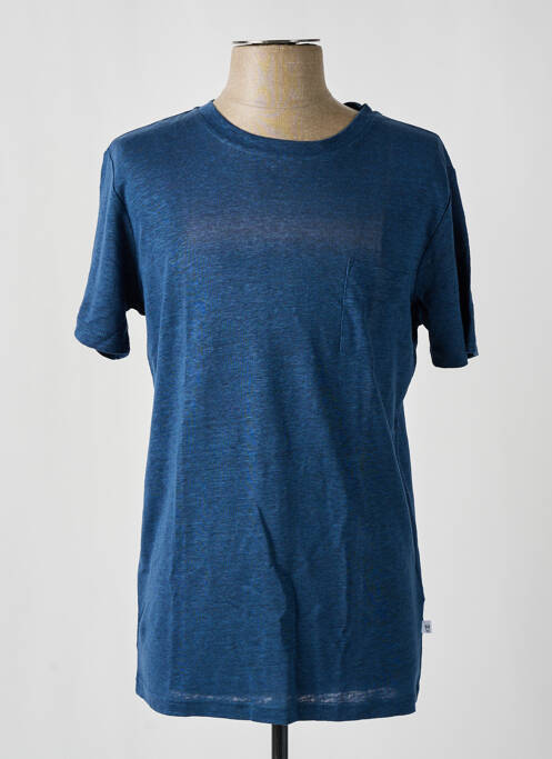 T-shirt bleu KNOWLEDGE COTTON APPAREL pour homme