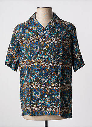Chemise manches courtes col tailleur bleu BY CHARLIE B homme