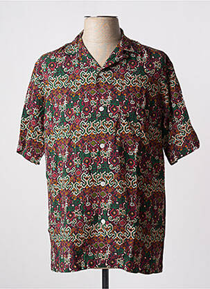 Chemise manches courtes col tailleur rouge BY CHARLIE B homme