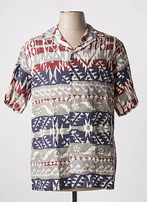 Chemise manches courtes col tailleur gris BY CHARLIE B homme