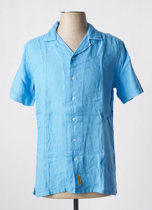 Chemise manches courtes col tailleur bleu BY CHARLIE B homme