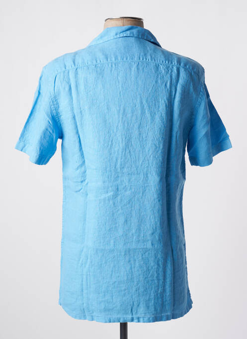 Chemise manches courtes col tailleur bleu BY CHARLIE B homme
