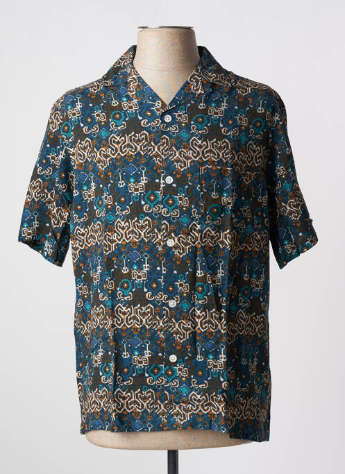 Chemise manches courtes col tailleur bleu BY CHARLIE B homme