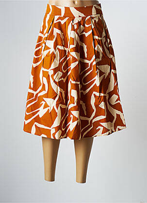 Jupe mi-longue marron LA FEE MARABOUTEE femme