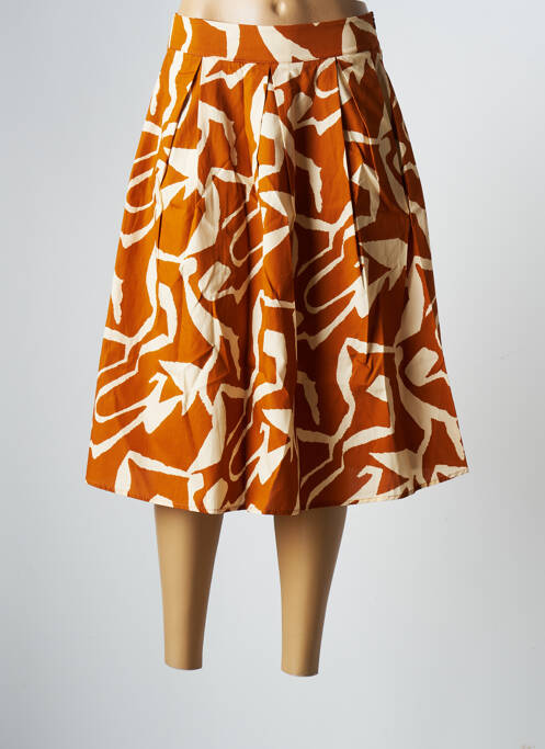 Jupe mi-longue marron LA FEE MARABOUTEE femme