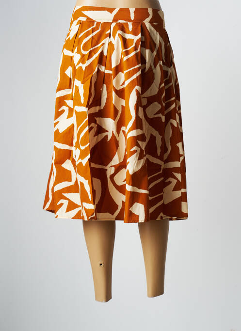 Jupe mi-longue marron LA FEE MARABOUTEE femme